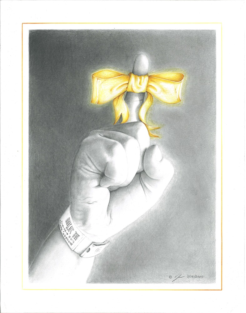 Pencil drawing titled: Children Against Cancer